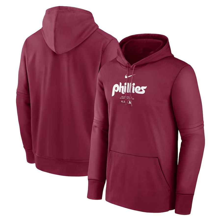 Men 2025 MLB Philadelphia Phillies Red Nike hoodie style 3